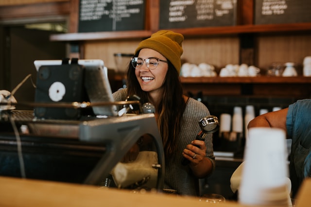 women working in cafe